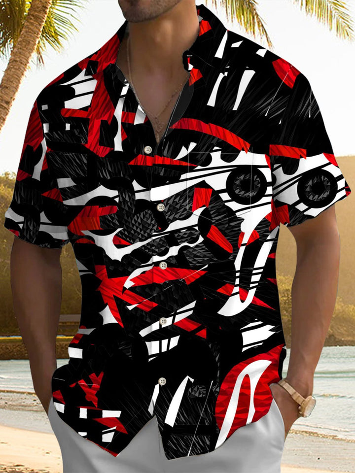 Alohadaddy® Casual Abstract Texture Print Art Men&