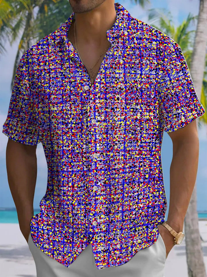 Alohadaddy® Vintage Noise Check Art Print Chest Pocket Men&