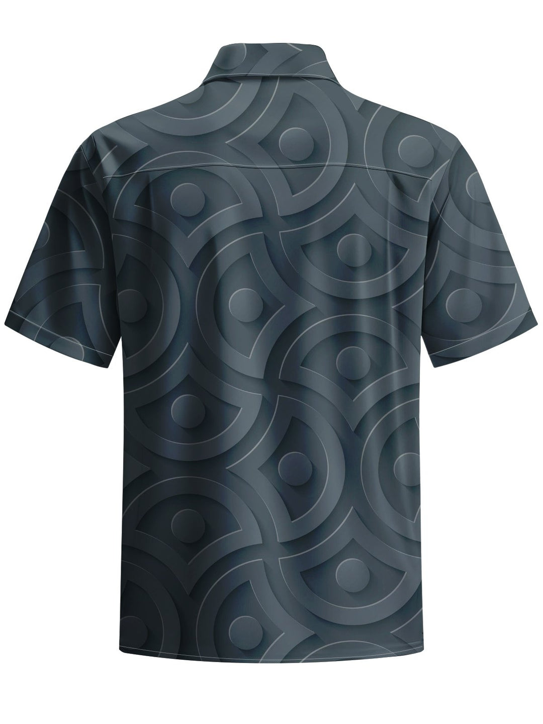 Alohadaddy® Casual Geometric Art Print Chest Pocket Stretch Men&