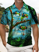 Alohadaddy® Hawaiian Fun Frog Art Print Men's Short Sleeve Polo Shirt Big & Tall