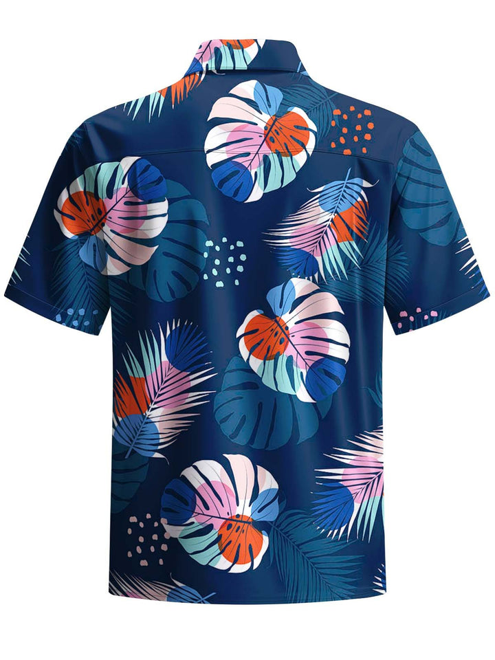 Alohadaddy® Hawaiian Palm Leaf Art Print with Elastic Pockets for Men&