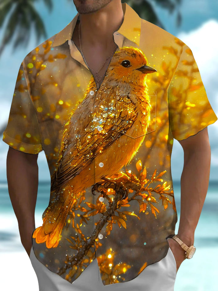 Alohadaddy® Casual Bird Print Art Pocket Stretch Men&