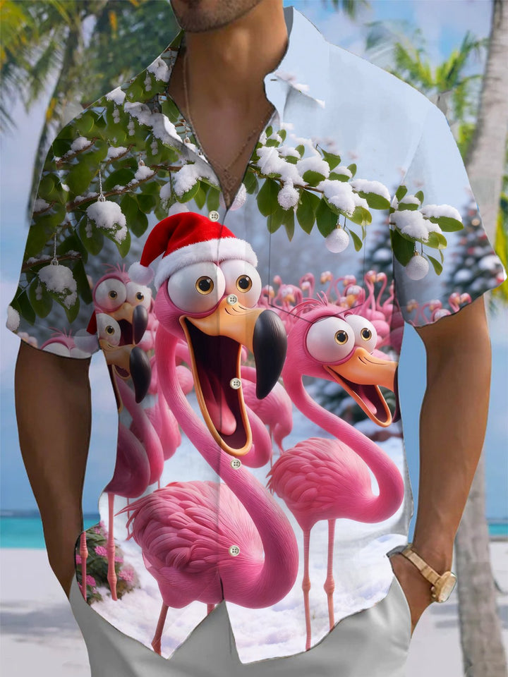 Alohadaddy® Christmas Flamingo Print Men&