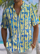 Alohadaddy® Hawaiian Bamboo Print Button Pocket Men's Short Sleeve Shirt Big & Tall