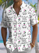 Alohadaddy® Casual Geometric Christmas Print Pocket Stretch Men's Short Sleeve Shirt Big & Tall