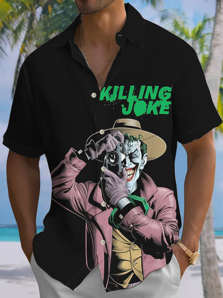 Alohadaddy® Vintage The Killing Joke Abstract Print Pocket Elastic Button Men&