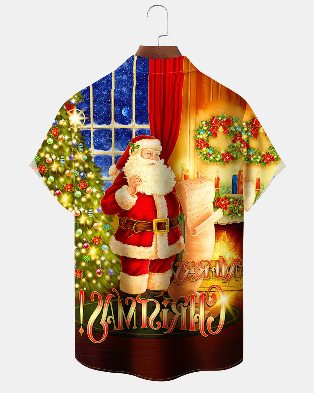 Alohadaddy® Christmas Santa Print Pocket Elastic Button Men&