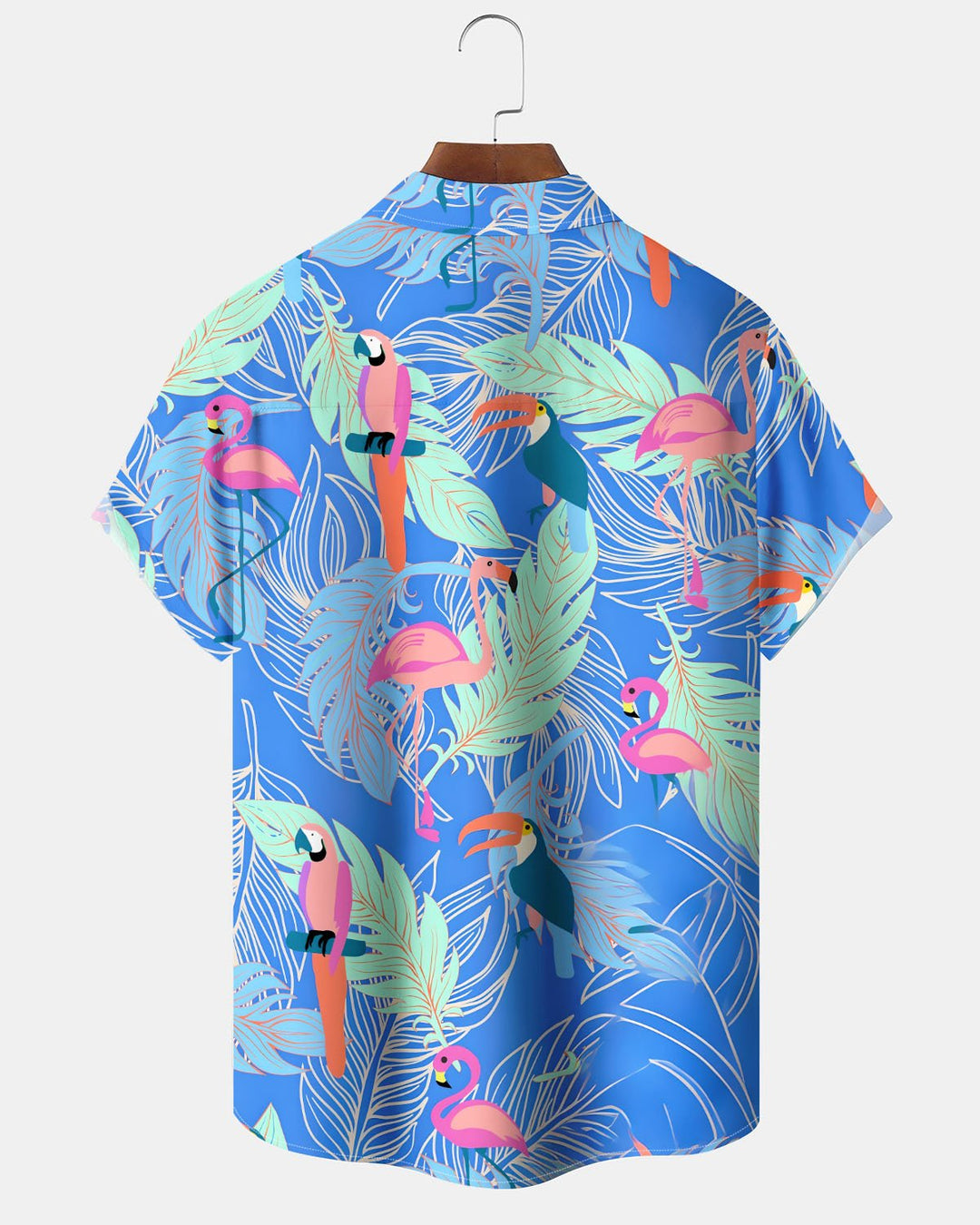 Alohadaddy® Casual Hawaiian Parrot Print Art Button Pocket Cardigan Men&