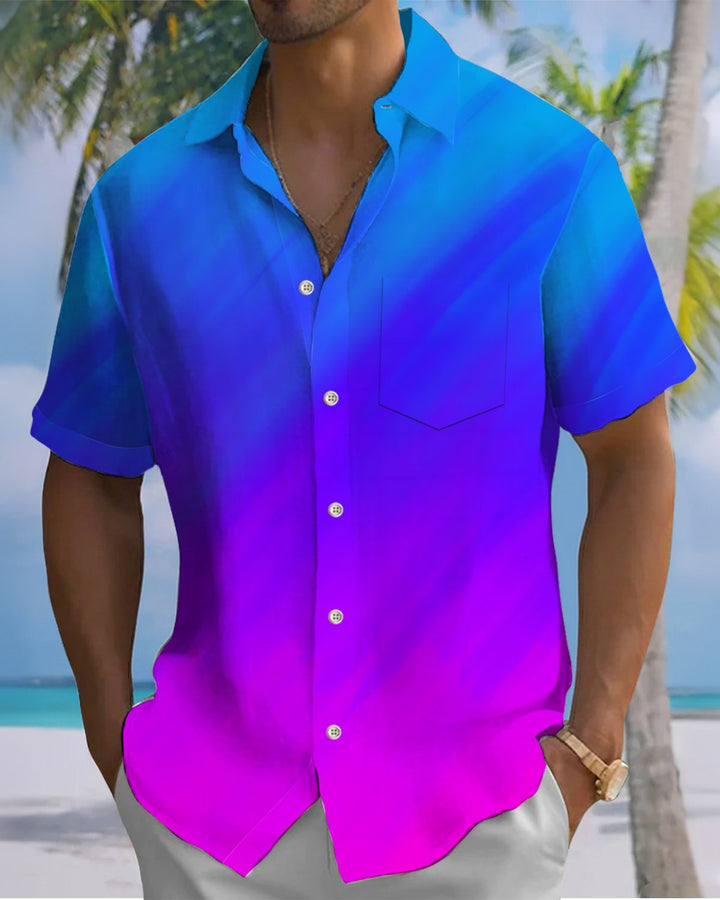 Alohadaddy® Casual Gradient Print Art Cardigan Men&