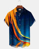 Alohadaddy® Vintage Striped Print Art Button Pocket Cardigan Men's Short Sleeve Shirt Big & Tall