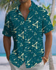Alohadaddy® Casual Geometric Print Art Button Pocket Cardigan Men's Short Sleeve Shirt