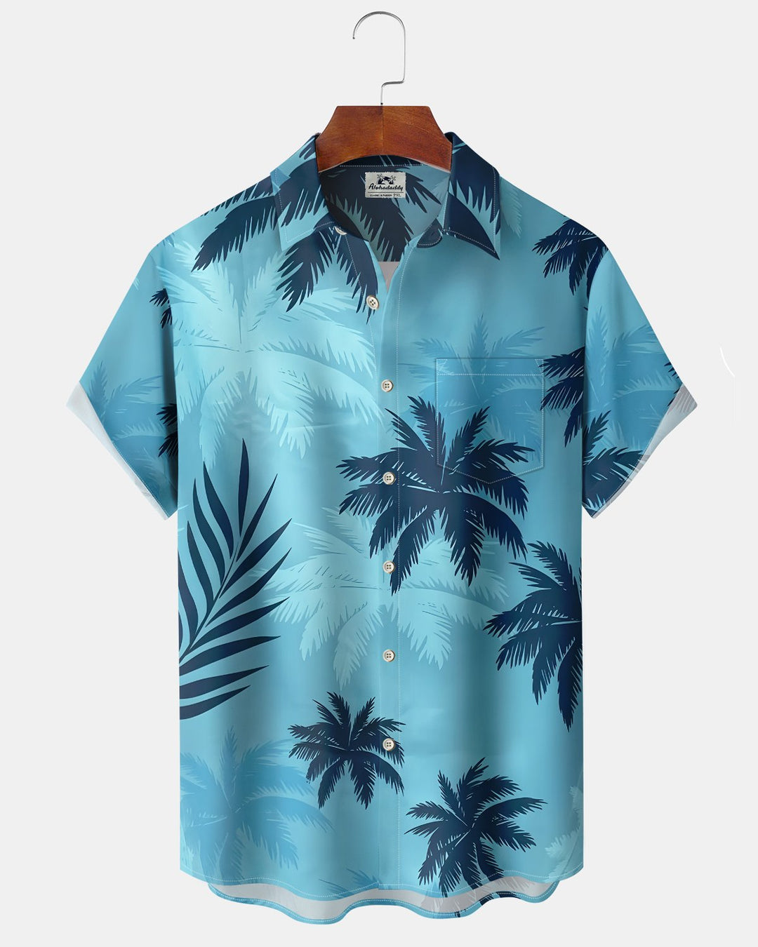 Alohadaddy® Hawaiian Palm Tree Print Art Button Pocket Cardigan Men&