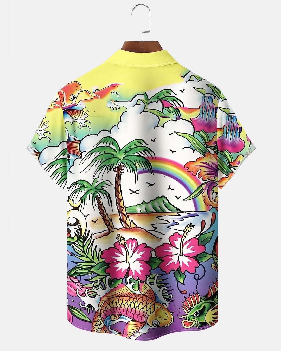 Alohadaddy® Hawaiian Palm Tree Print Art Button Pocket Cardigan Men&
