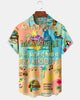 Alohadaddy® Hawaiian Parrot Print Art Button Pocket Cardigan Men's Short Sleeve Shirt