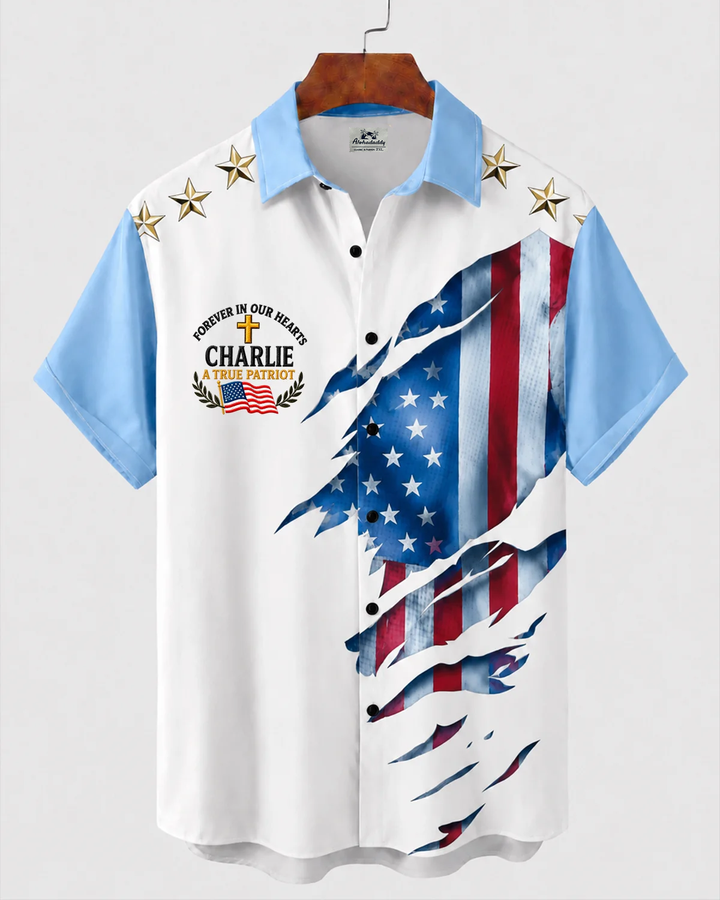 Alohadaddy® Vintage Flag Print Art Button Pocket Cardigan Men&