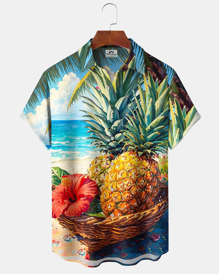 Alohadaddy® Hawaiian Pineapple Print Art Men&