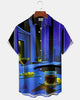 Alohadaddy® Men's Short-Sleeve Button-Down Shirt  Vintage Liquor Print Pocket Detail