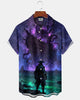 Alohadaddy® Men's Short-Sleeve Button-Down Shirt with Pocket  Vintage-Style Spooky Pirate Ship Graphic Print