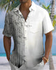 Alohadaddy® Men's Short-Sleeve Button-Down Shirt with Bamboo Print and Chest Pocket