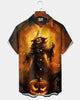 Alohadaddy® Men's Short-Sleeve Button-Down Shirt with Pocket  Vintage Halloween Graphic Print