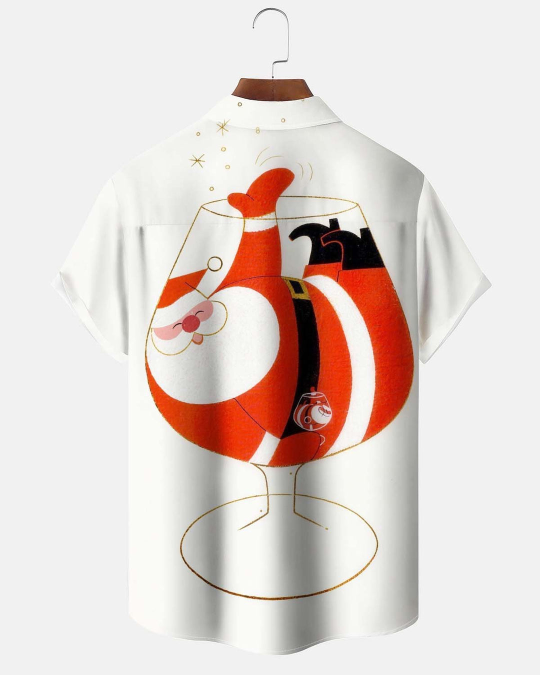 Alohadaddy® Men’s Short-Sleeve Casual Button-Down Shirt  Christmas-Themed Graphic Print with Pocket