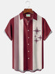 Alohadaddy Retro Men's Bowling Shirts Geometric Oversized Shirts