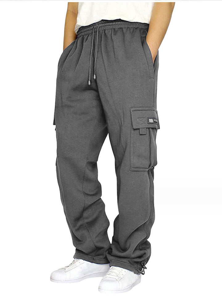 Pantalones deportivos casuales con cordón y múltiples bolsillos Alohadaddy
