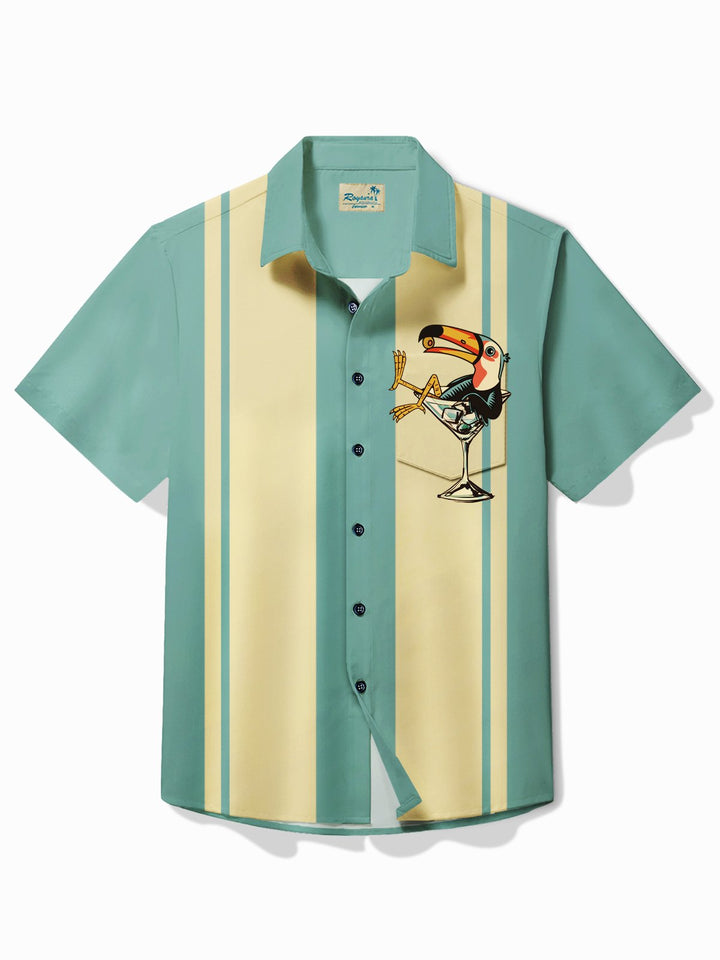 Camisa hawaiana con estampado de dibujos animados de pájaros y bolos retro de Alohadaddy, camisa de fiesta de talla grande
