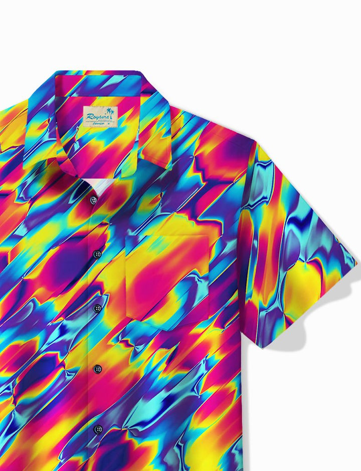 Alohadaddy Vintage 60s Psychedelic Textured Print Men&