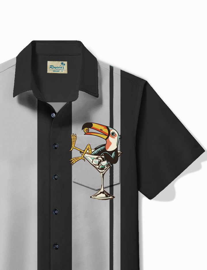 Camisa hawaiana con estampado de dibujos animados de pájaros y bolos retro de Alohadaddy, camisa de fiesta de talla grande