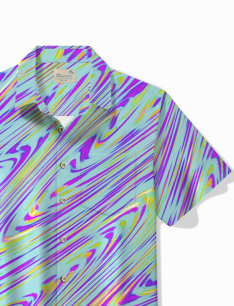 Alohadaddy Vintage 60s Psychedelic Textured Print Men&