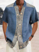 Alohadaddy Holiday Cocktail Tequila Print Men's Button Pocket Short Sleeve Shirt
