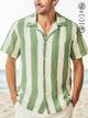 Alohadaddy Vintage Stripe Print Chest Pocket Men's Tall Shirt Big Tall