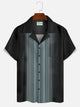 Alohadaddy Vintage Bowling Stripe Print Chest Pocket Men's High Shirt Big Tall