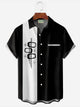 Alohadaddy Retro Bowling Geometric Atomic 3D Print Men's Button Pocket Short Sleeve Shirt Big & Tall