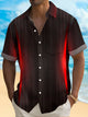 Alohadaddy Retro Gradient Stripes 3D Digital Print Men's Button Pocket Short Sleeve Shirt Big & Tall