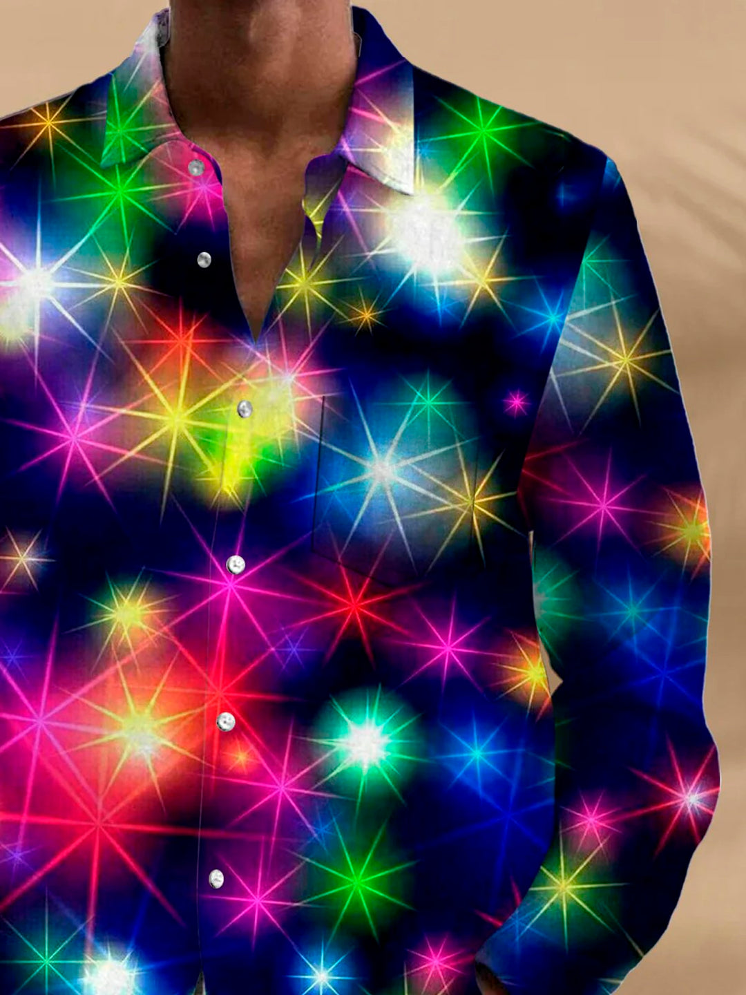 Alohadaddy Holiday Party Christmas Flashing Lights 3D Digital Print Men&