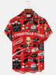 Alohadaddy Christmas Movie A Christmas Story Print Men's Button Pocket Short Sleeve Shirt