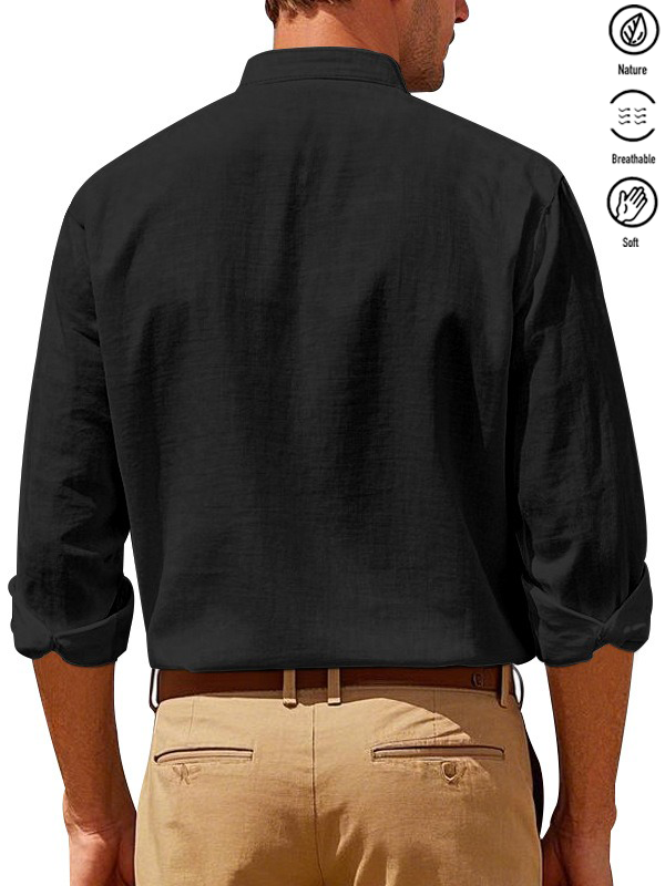 Alohadaddy® Basic Solid Color Cotton Linen Print Men&