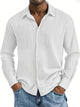 Alohadaddy® Basic Beach Vacation Casual Fashion Men's Long Sleeved Jacquard Shirt Breathable And Comfortable Hawaiian Camping Long Sleeved Shirt Big Tall