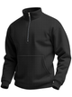 Alohadaddy® Basic Solid Colior Men's Stand Collar Zipper Pocket Sweatshirt Big & Tall