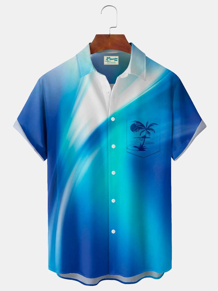 Alohadaddy® Hawaiian Retro Coconut Tree Gradient Print Men&