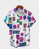 Alohadaddy® Men's Short-Sleeve Button-Down Shirt with Pocket Art Print