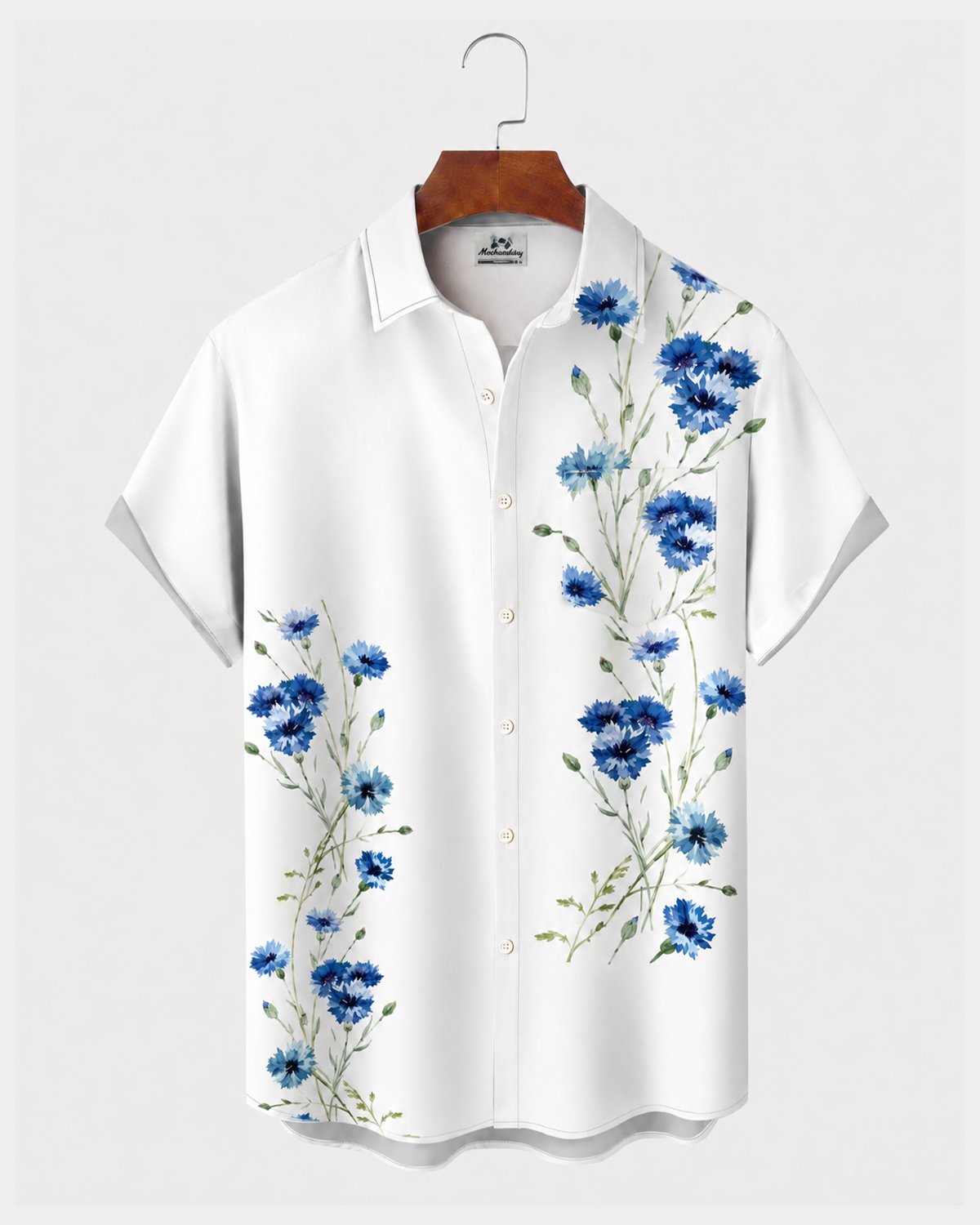 Alohadaddy® Men's Short-Sleeve Button-Down Shirt with Pocket Floral Print