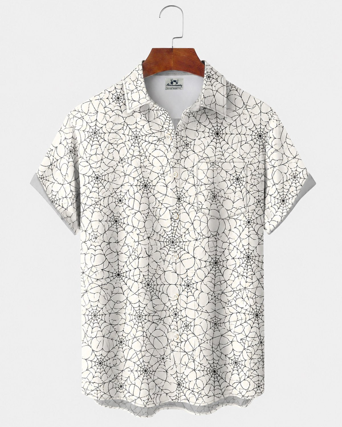 Alohadaddy® Men's Short-Sleeve Button-Down Shirt with Pocket Halloween Print