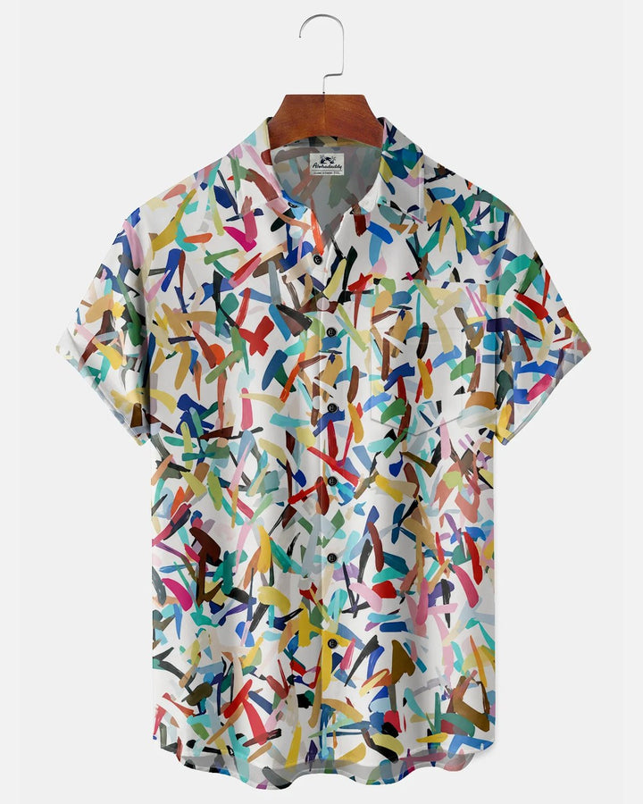 Alohadaddy® Casual Abstract Graffiti Polka Dot Print Men&