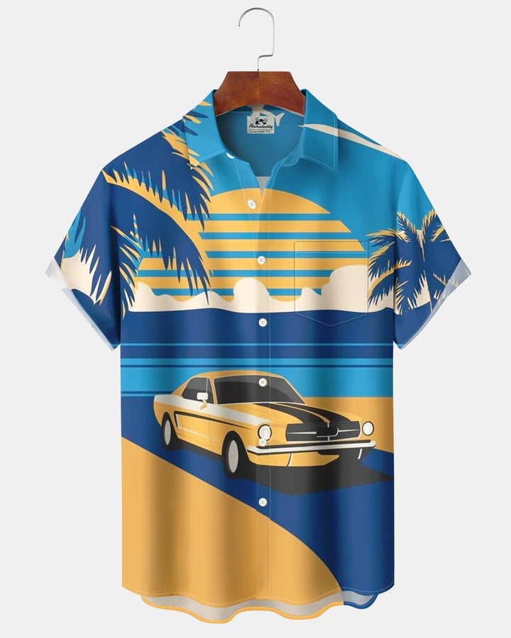 Alohadaddy® Retro Car Landscape Print Men&