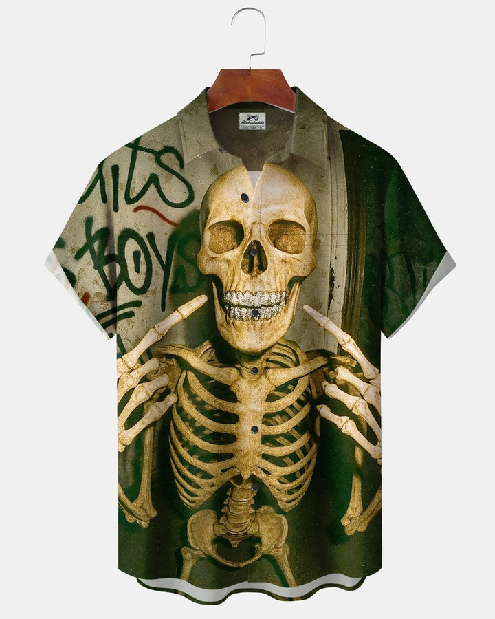 Alohadaddy® Artistic Abstract Giant Skull Men&