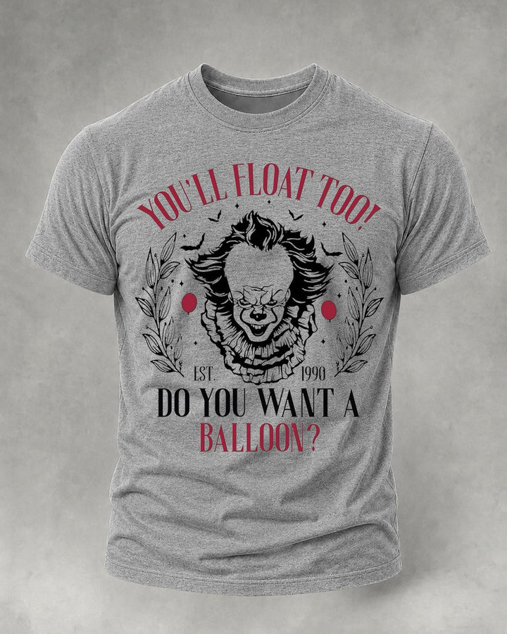 Casual Halloween Clown Print T-shirt with front print