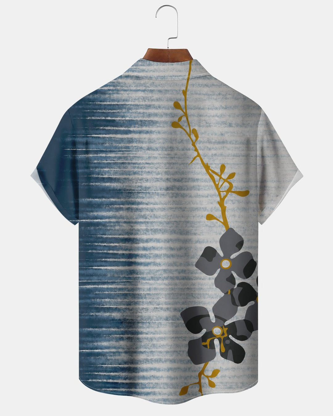 Alohadaddy® Casual Botanical Tree Trunk Floral Striped Gradient Print Men&
